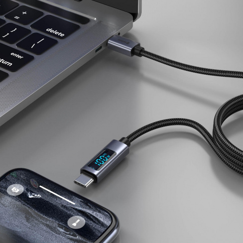 Swissten - Cabo LCD USB-C - USB-C 1.5m