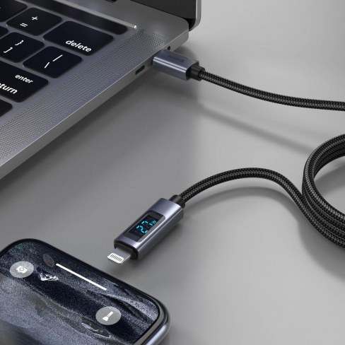 Swissten - Cabo LCD USB-C - Lightning 1.5m