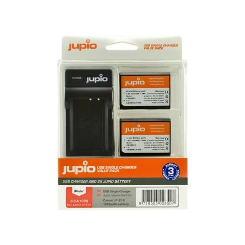 Kit JUPIO 2 Baterias  LP-E10 e Carregador