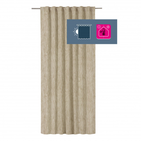 Cortinado fita e/ou presilha blackout Auriane 300x280cm bege Inspire