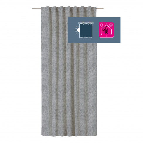 Cortinado fita e/ou presilha blackout Auriane 200x280cm cinza Inspire