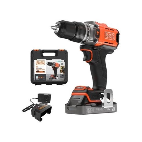 Berbequim com Percussão 18V 2Ah BLACK+DECKER BCD383D1XK-QW