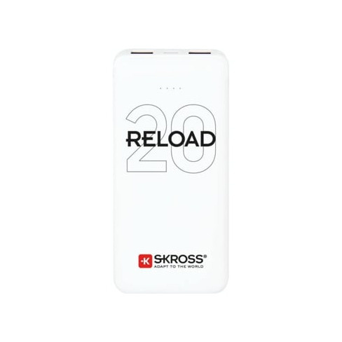 Powerbank SKROSS Reload (20000 mAh - 2 USB - USB-C - MicroUSB - Branco)