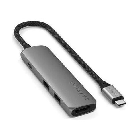 Hub SATECHI Usb-C Slim Multiportas (4 em 1 - Cinzento)