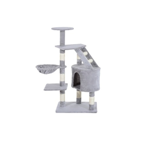 Arranhador para Gatos Aglomerado, Pelúcia e Sisal cor Gris 55x40125 cm PAWHUT