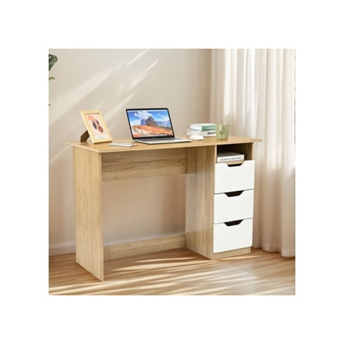 Secretária com 3 Gavetas MITSAI Berlin (110x75x50 cm)