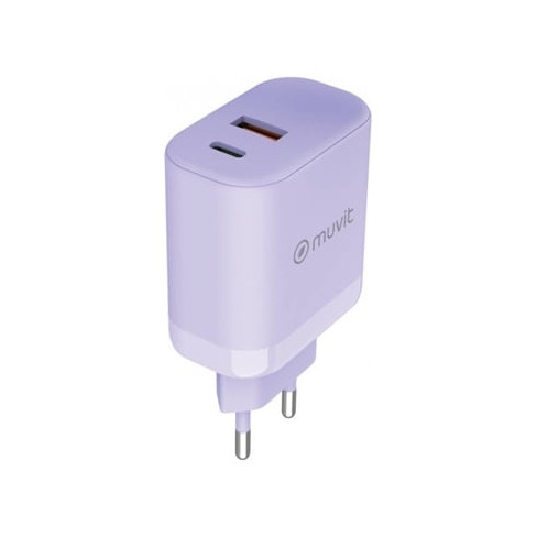 Carregador De Parede MUVIT FOR CHANG USB + USB-C (USB 18W + USB-C Pd 45W Lavanda