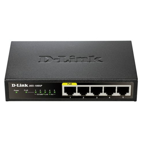 Switch D-LINK DGS-1005P (5 Portas - Fast Ethernet)