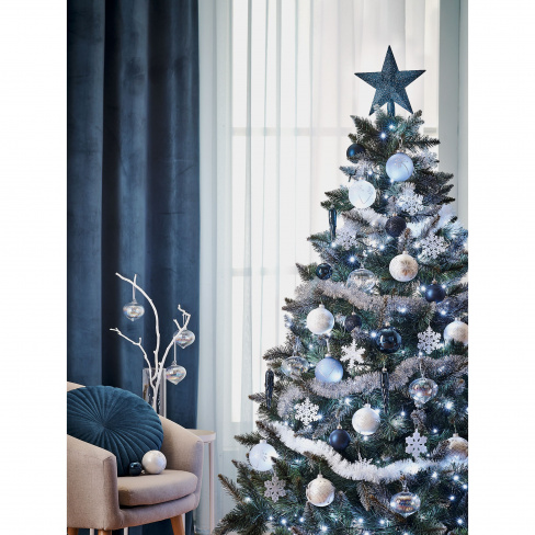 Conjunto de 33 enfeites de natal azul