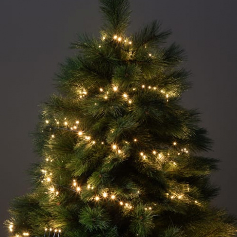 Grinalda iluminada compact para árvore natal 150 cm branco quente