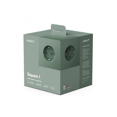 AVOLT - Carregador AC Square 1 (1.8m oak green)