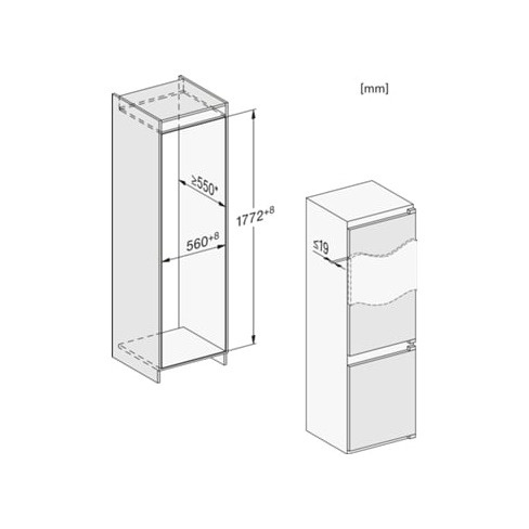 Frigorífico Combinado MIELE KDN7724 (No Frost - 177 cm - 260 L - Branco)