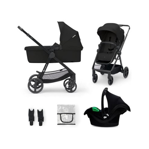 Carrinho de bebé multifuncional 3 em1 KINDERKRAFT Newly + Mink PRO (Preto)