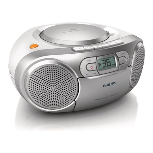 Leitor de CDs/K7 PHILIPS (Prateado - FM/AM - Entrada de Áudio 3.5mm)