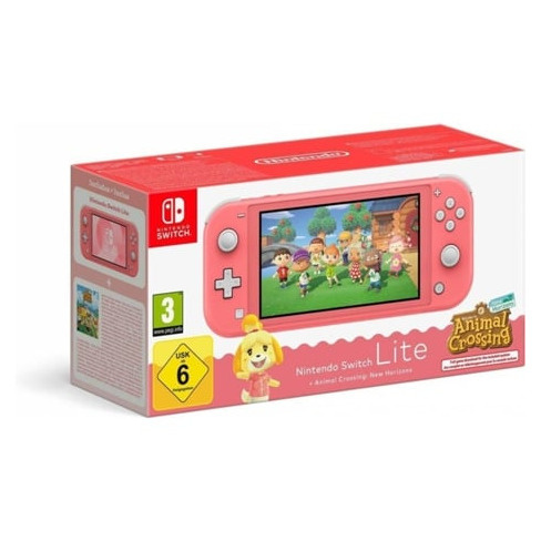 Consola Nintendo Switch Lite + Jogo Animal Crossing New Horizons (Coral)