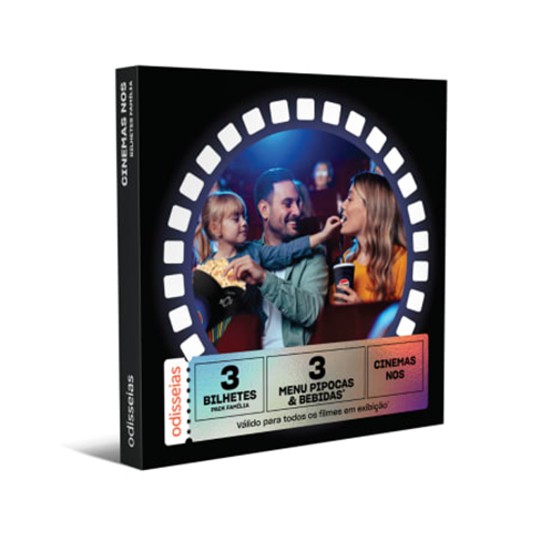 Cinema NOS Família | 3 Bilhetes + 3 Menus Pipocas