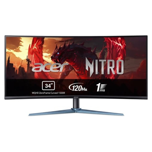 Monitor Gaming ACER Nitro ED340CUJ0BMIIPX (34'' - WQHD - 5 ms - 120 Hz)