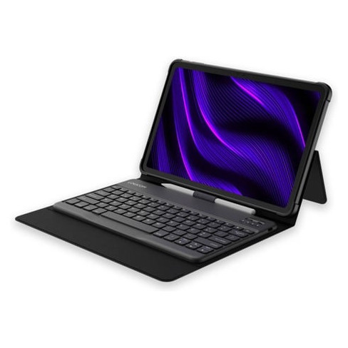 Tablet LOGICOM Fold Pro (12'' - 128 GB - 6 GB - Preto) + Capa + Teclado + Cane