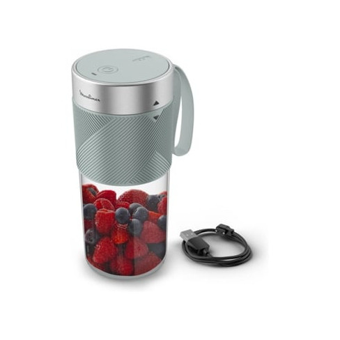 Liquidificador MOULINEX Port&aacute;til Light Mix Eucalipto LM1C0410 (300 ml - Sem fio