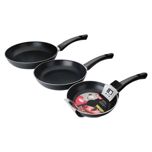 Conjunto 3 Frigideiras Antiaderente IBILI Indubasic apta para indu&ccedil;&atilde;o (18+22+2