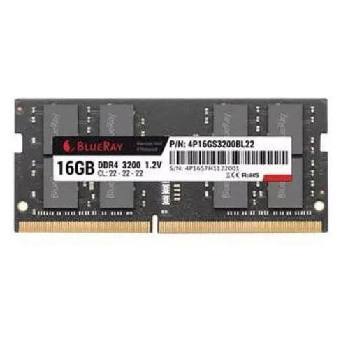 Mem&oacute;ria RAM BlueRay Sodimm (1 x 16 GB - DDR4 3200 MHz - CL22 - Preto)