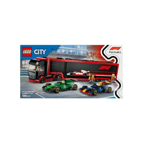 LEGO City: Cami&atilde;o de F1 com Carros de F1 RB20 e AMR24 - 60445