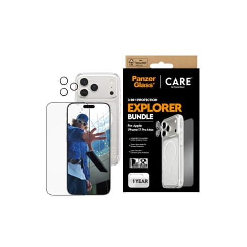 Bundle Prote&ccedil;&atilde;o 3 em 1 PANZERGLASS 3-1 iPhone 17 Pro Max (Capa + Pel&iacute;cula + P