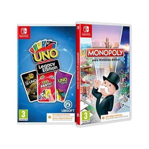Jogo Nintendo Switch Monopoly 2024 + Uno Legacy (C&oacute;digo de Descarga na Caixa)