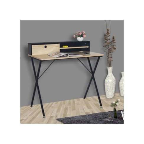 Secret&aacute;ria MITSAI Vienna Castanho e Preto (90 x 50 x 76 cm)