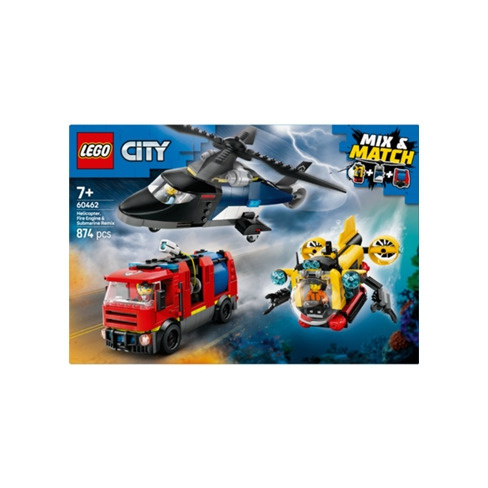 LEGO City: Combina&ccedil;&atilde;o de Helic&oacute;ptero, Cami&atilde;o dos Bombeiros e Submarino - 604