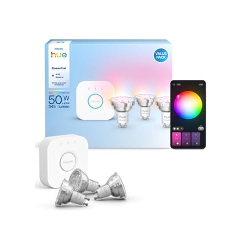 Conjunto L&acirc;mpada e Interruptor PHILIPS Hue Essential GU10 (50W - 345 lm &ndash; 4.7