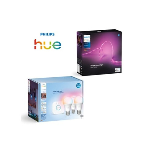 Pack Started 3 L&acirc;mpadas PHILIPS Hue Ewca A60E27 + Fita Led PHILIPS Hue Solo 3 M